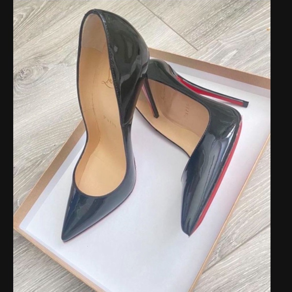 Christian Louboutin so Kate Black and Red Patent Heels - Picture 5 of 11